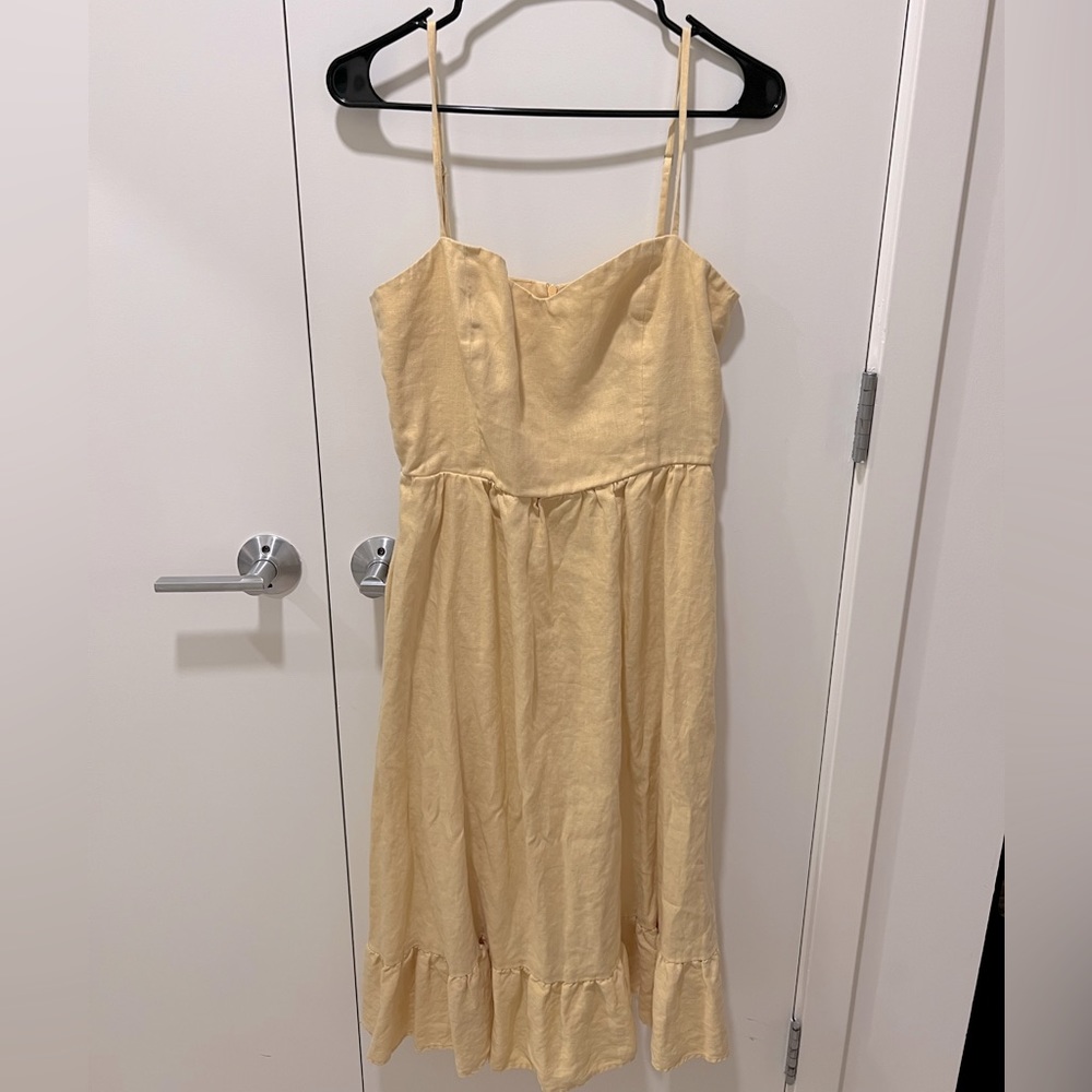 Reformation Midi yellow linen dress